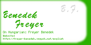 benedek freyer business card